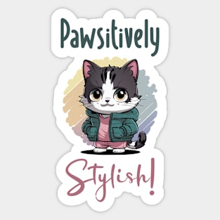 Pawsitively Stylish! Sticker